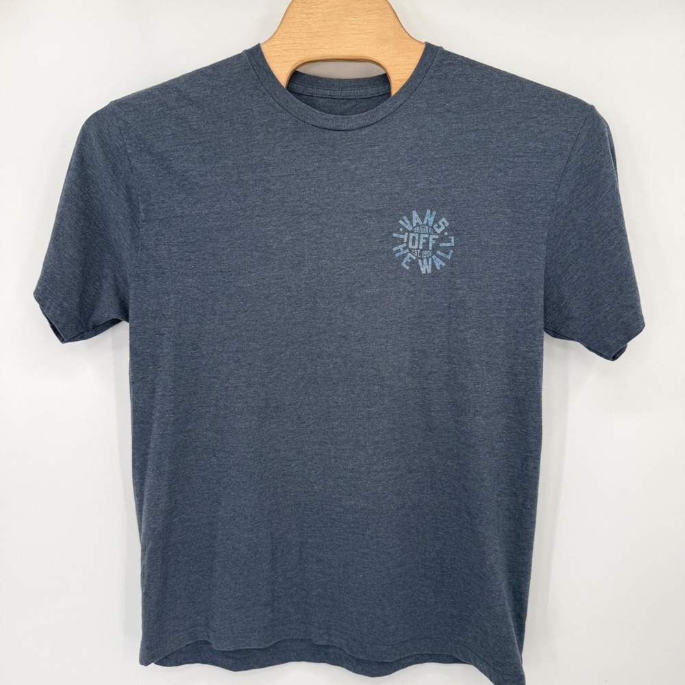Vans T-Shirt Mens XL Blue Off The Wall Graphic Short Sleeve Heathered Tee